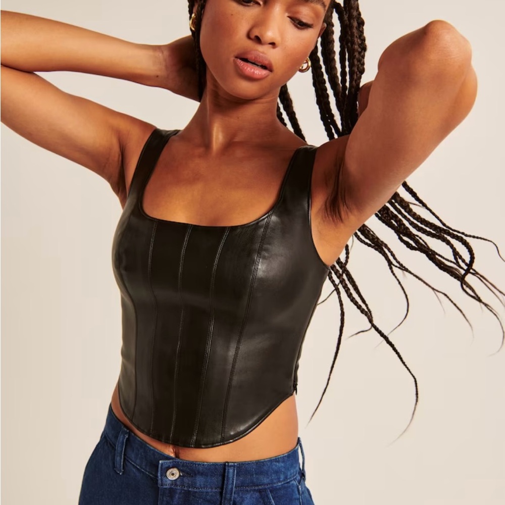 Vegan leather corset top